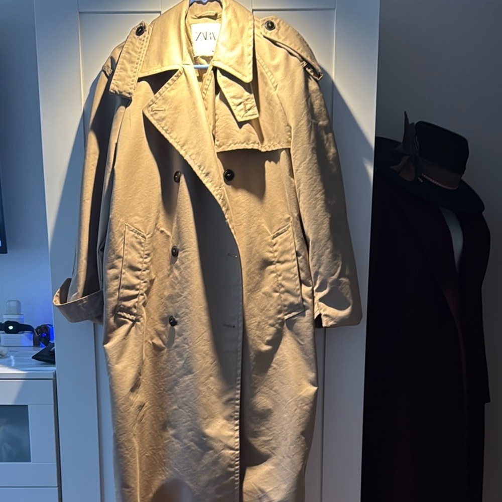 Zara Tan Trench Coat with Belted Waist